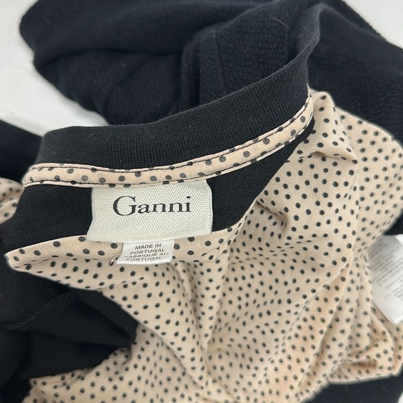 Ganni Miss Marple Bomber Jacket Coat Full Zip Pockets Textured Black Size Large - Picture 9 of 9